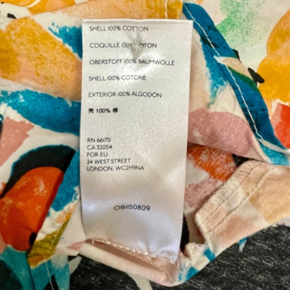 Anthropologie Oversized Floral Button-Down Blouse XS | 100% Cotton - Picture 9 of 9